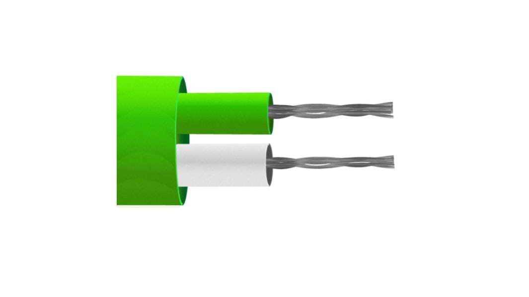 RS PRO Type K Thermocouple Cable/Wire, 10m, Unscreened, PFA Insulation, +260°C Max, 1/0.508mm