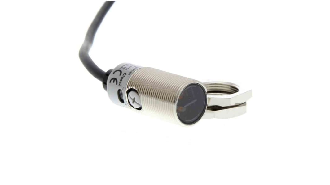 Omron Diffuse Photoelectric Sensor, Barrel Sensor, 100 mm Detection Range