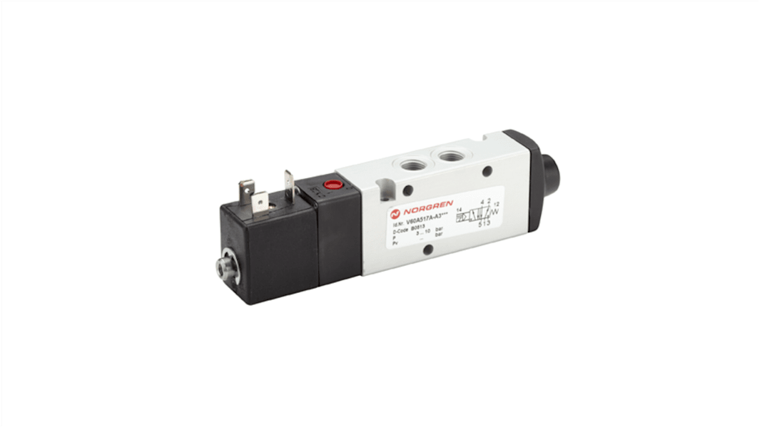 Electrodistributeur pneumatique Norgren série V60, Bobine/Ressort