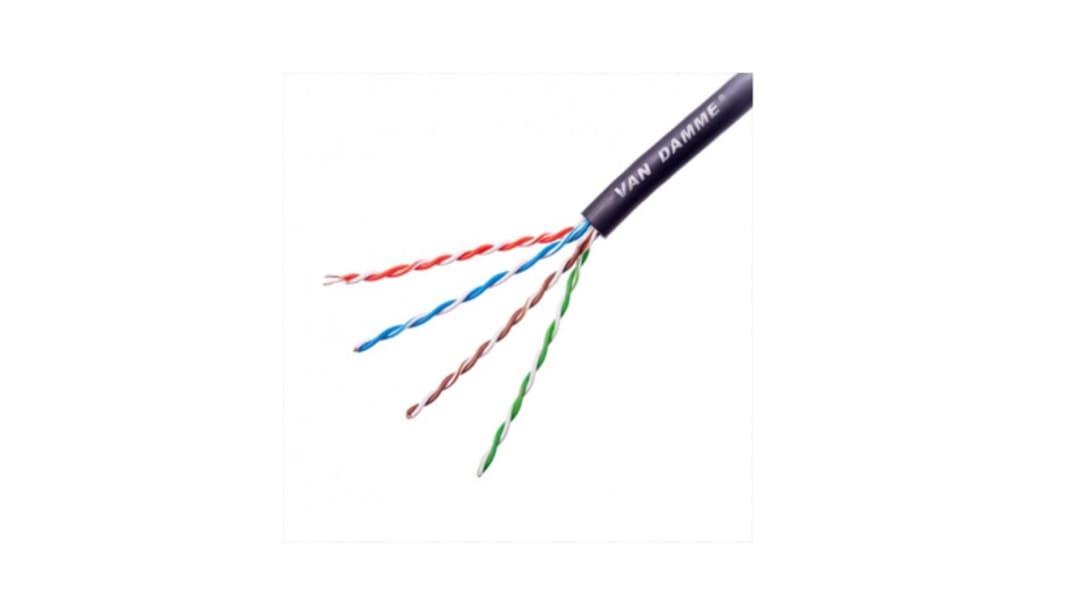 Van Damme, 100m Cat6, Black, U/UTP Unshielded, Unterminated