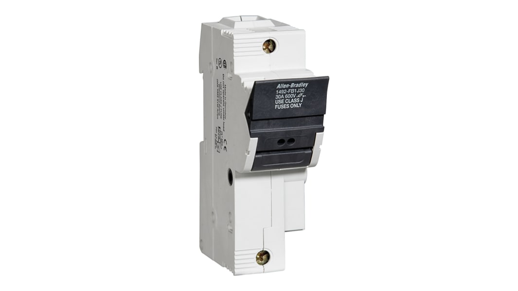 Portafusibles para montaje en carril Allen Bradley 30A con indicador para Class CC 1P Polos Boletín 1492-FB