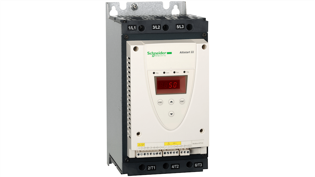 Démarreur étoile-triangle progressif, triphasé Schneider Electric Altistart 22, 55,9 kW 208 → 600 V c.a.