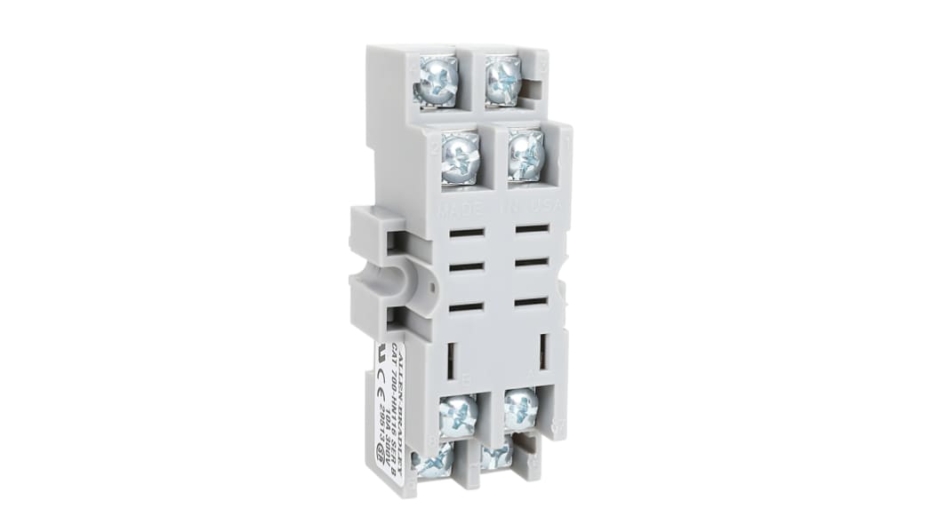 Zócalo de relé Allen Bradley 700-HN para 700-relé HF de 8 contactos, Carril DIN, montaje en panel