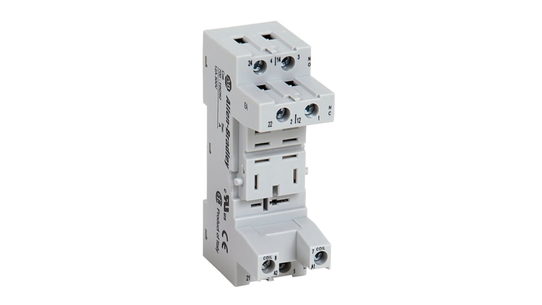 Zócalo de relé Allen Bradley 700-HN para 700-relé HF de 8 contactos, Carril DIN, montaje en panel