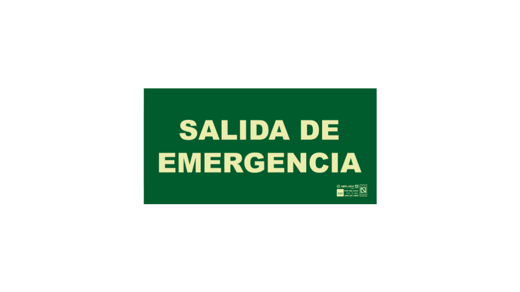 Señal de salida de emergencia S21 Señalización, idioma: Español, texto: Salida De Emergencia