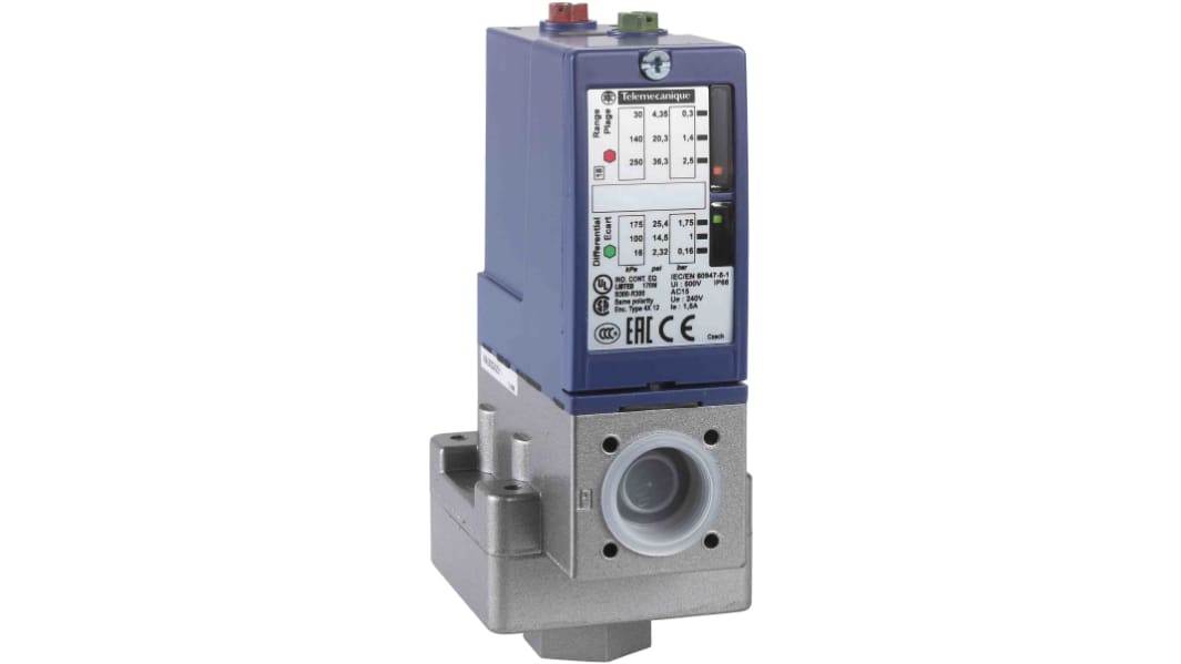 Telemecanique Sensors 圧力スイッチ, 差動, 4バール, 1 C/O, XMLB004B2S11