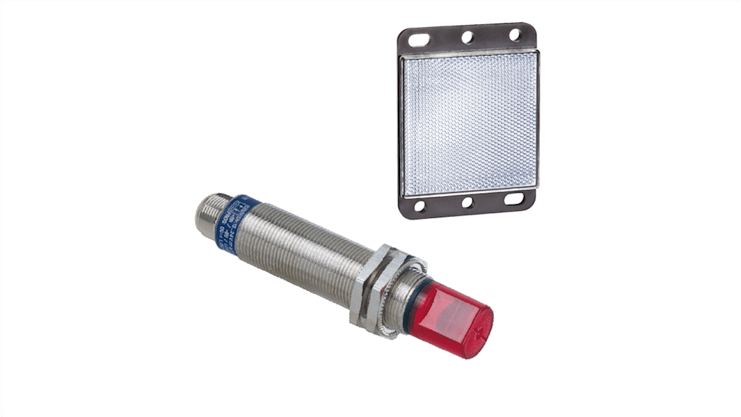 Telemecanique Sensors Polarised Retro Reflection Photoelectric Sensor, Barrel Sensor, 2 m Detection Range