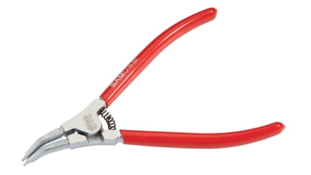 SAM Circlip Pliers, 180 mm Overall, Bent Tip, ESD