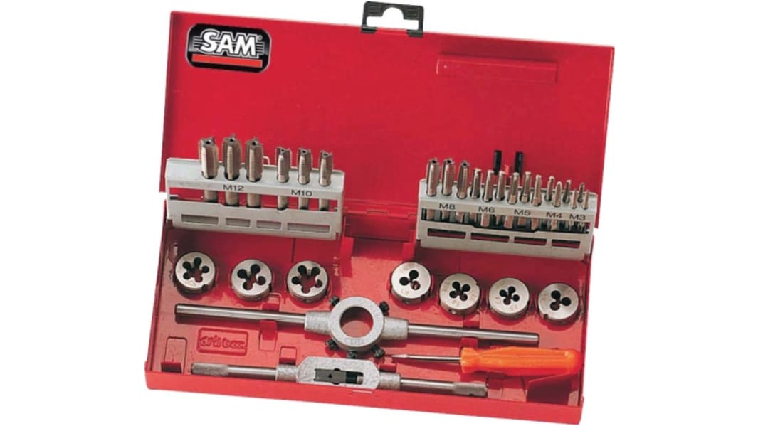 SAM 31-Piece Thread Tap & Die Set, M3 - M12 Taps, M3 - M12 Dies