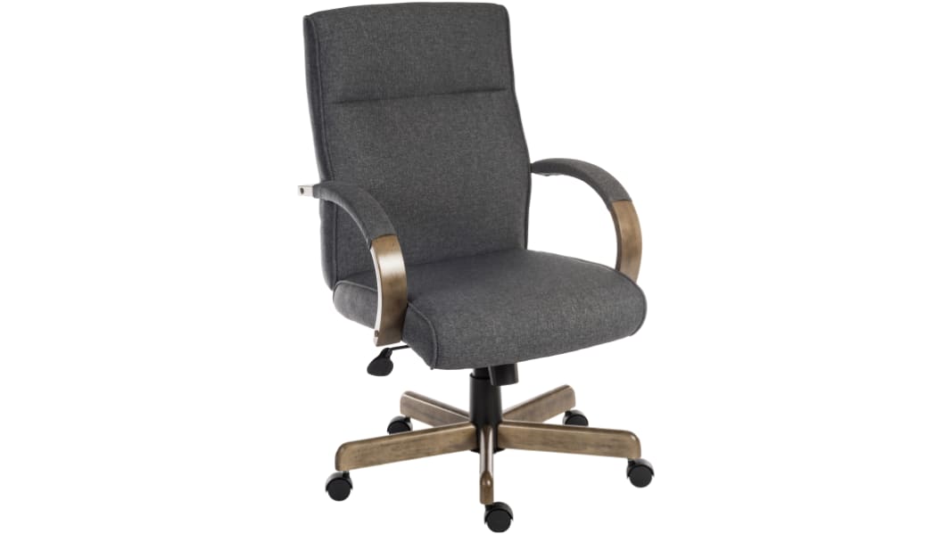 RS PRO Grey Fabric Executive Chair, 115kg Weight Capacity