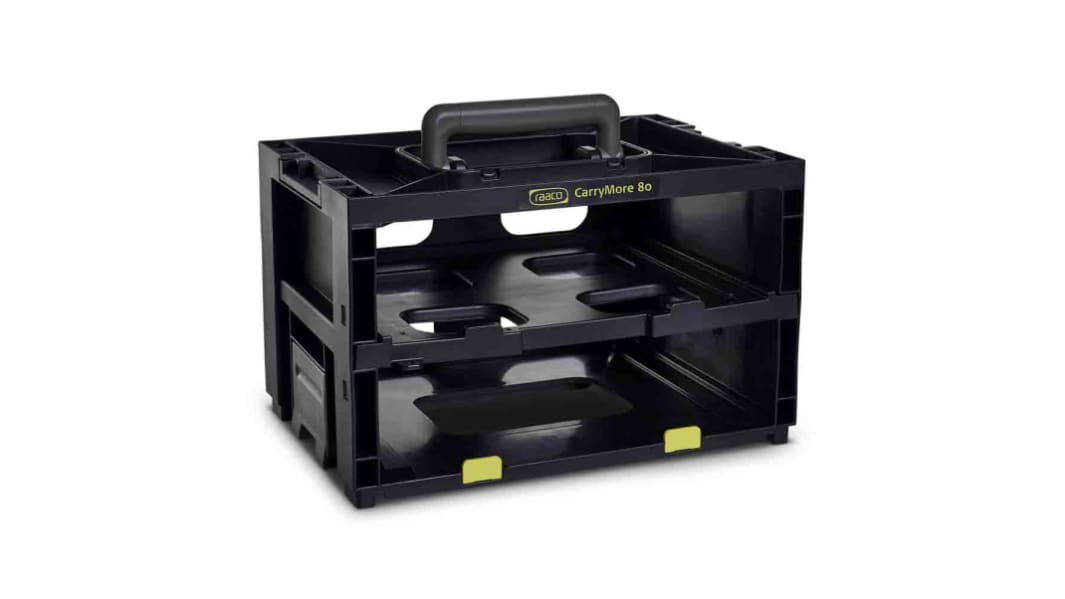 Raaco Kleinteilebox Schwarz, 2 Fächer, 241mm x 386mm x 263mm
