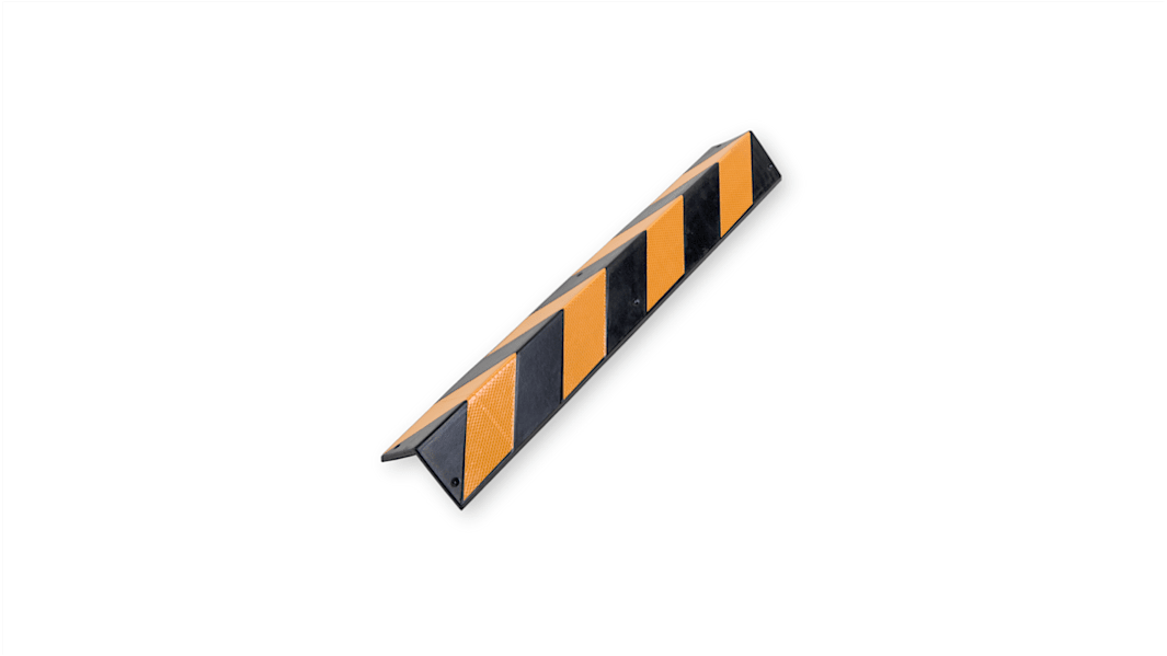 RS PRO Nitril-Gummi Stoßschutz für den Einsatz auf Ecke, Kante Dreieckig, 98mm x 98 mm x 800mm, Schwarz/Gelb