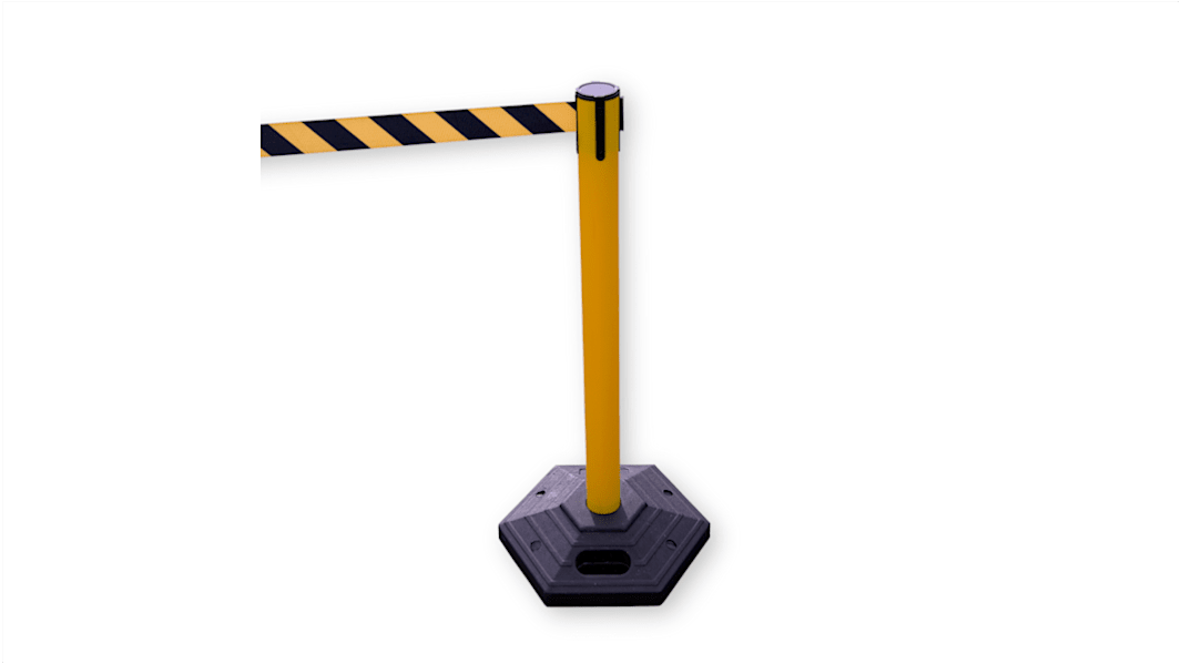 Barriera di sicurezza RS PRO in PVC, col. Giallo/nero x 980mm, Lungh. 3m