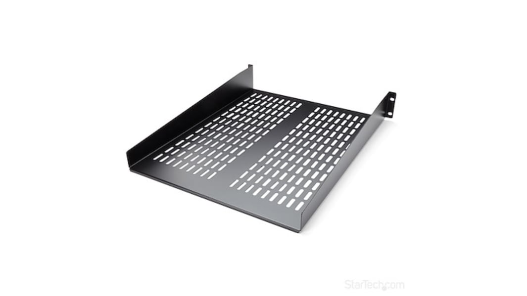 StarTech.com Black Shelf, 2U, 23kg Load, 482mm x 558mm