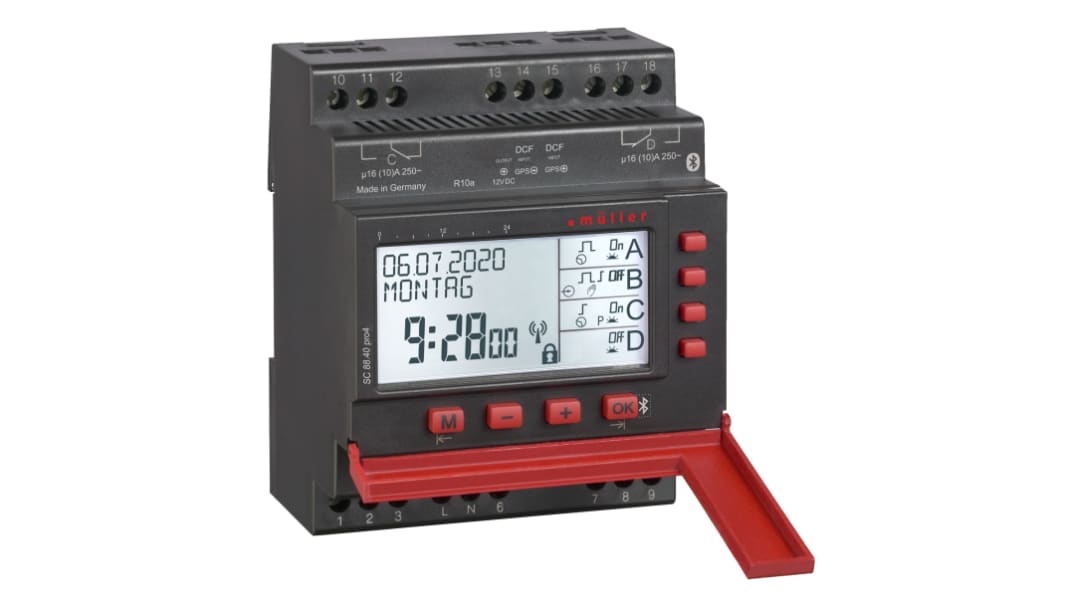 Temporizzatore Muller, 230 V c.a., 4 canali, Giorni, ore, minuti, secondi