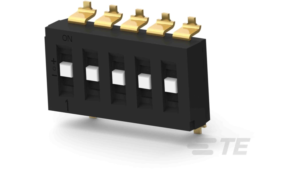 TE Connectivity 5 Way Surface Mount DIP Switch SPTT, Recessed Actuator