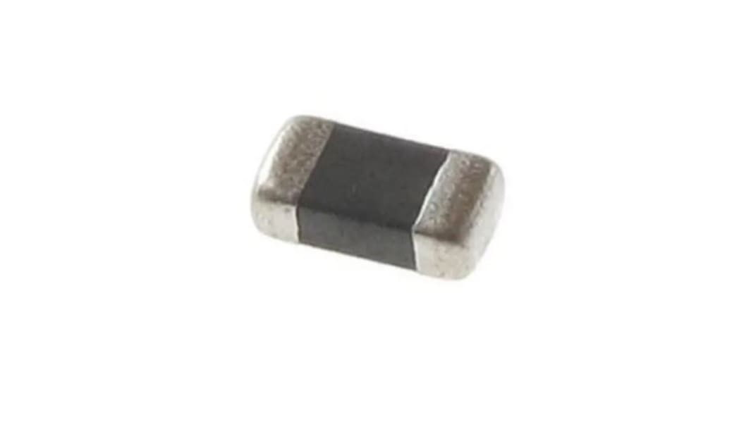Murata Ferrite Bead (Chip Ferrite Bead), 1.6 x 0.8 x 0.6mm (0603), 2.4Ω impedance at 25 MHz, 8.5Ω impedance at 100 MHz,