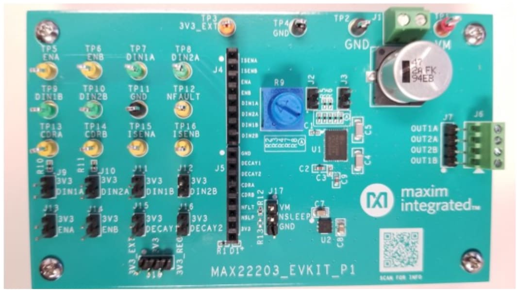 Maxim 評価キット, 評価キット, ハーフブリッジドライバ, DCモータ又はテッピングモータ　１個 用, MAX22203EVKIT#