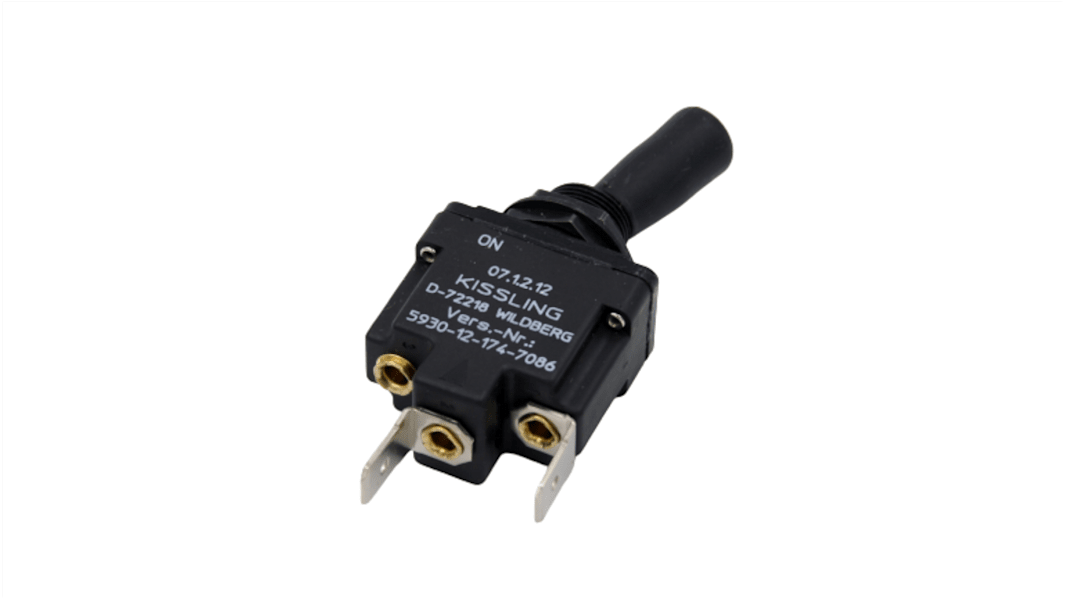 TE Connectivity トグルスイッチ, On-Off, SPST, 15 A, スルーホール実装