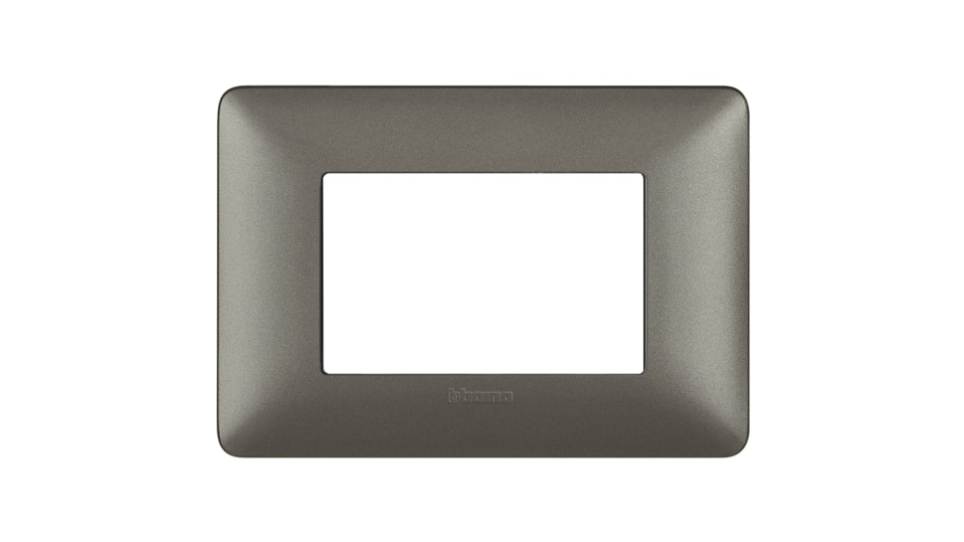 Piastra di montaggio e frontalino Bticino in Plastica, 3 moduli, col. Grigio