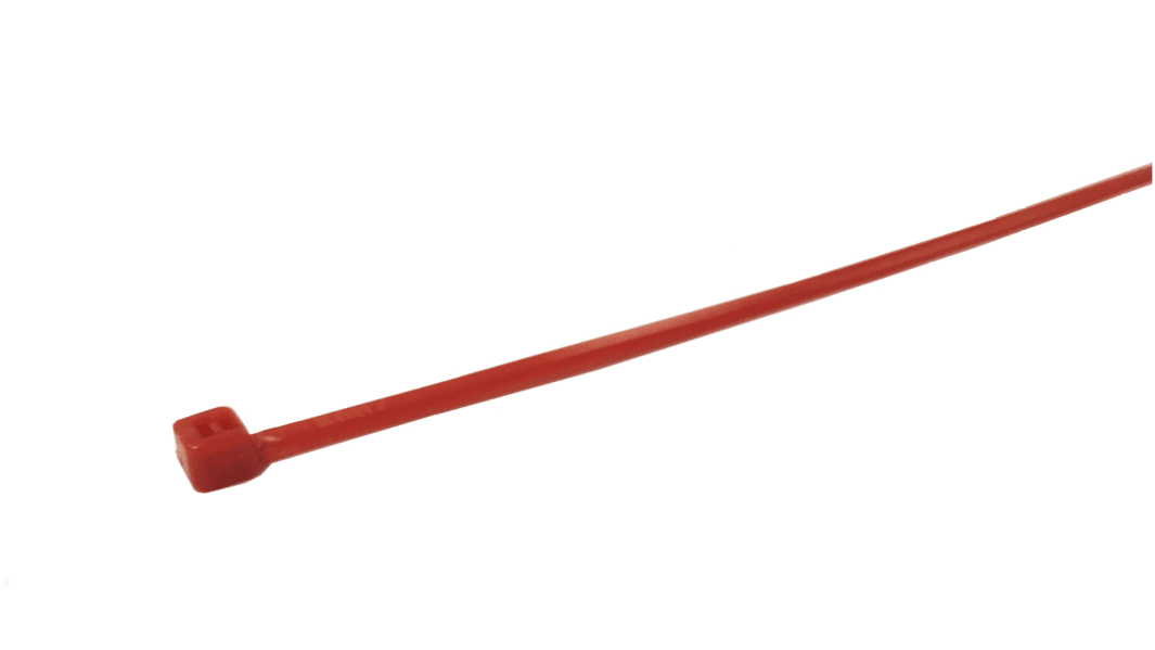 RS PRO Nylon 66 Kabelbinder Rot 4,6 mm x 203mm, 100 Stück
