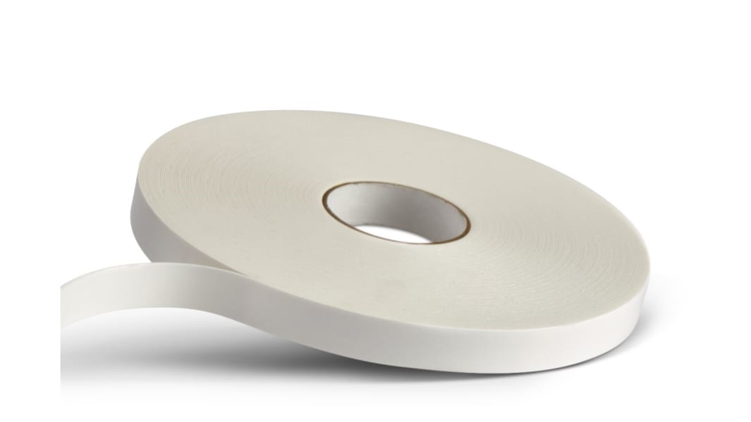 RS PRO Schaumstoff Klebeband doppelseitig, Weiß, Stärke 1.0mm, 19.0mm x 50.0m