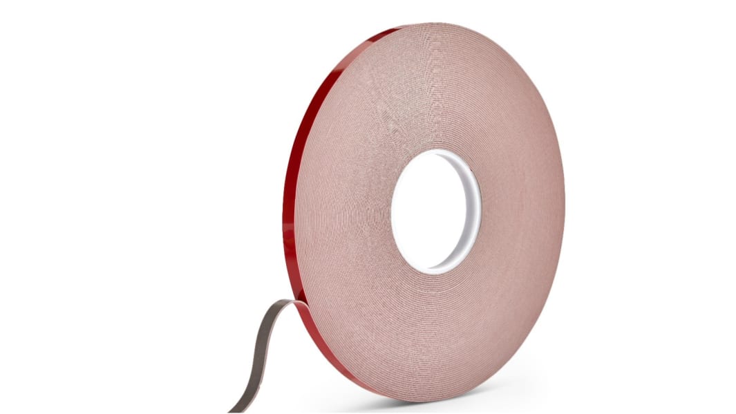 RS PRO Schaumstoff Klebeband doppelseitig, Grau, Stärke 1.0mm, 12.0mm x 33.0m