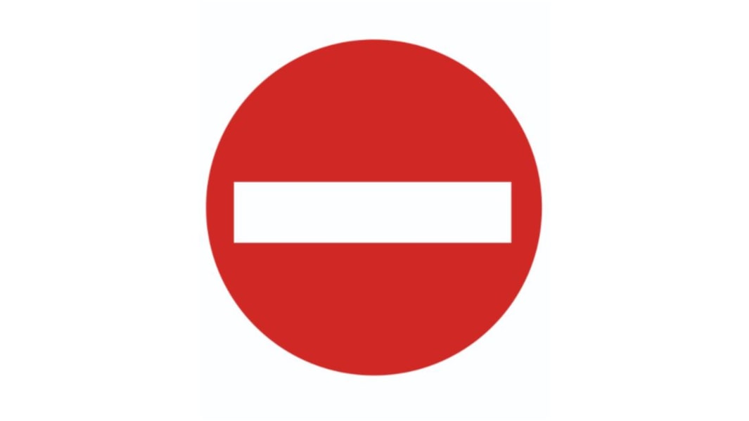 Señal de tráfico adhesiva, con pictograma: No Acceso/Entrada