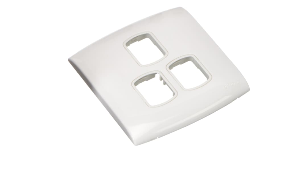 Contactum Alfanar Lichtschalterabdeckung Weiß Polycarbonat 3 Ausbrüche H. 91mm B. 87mm