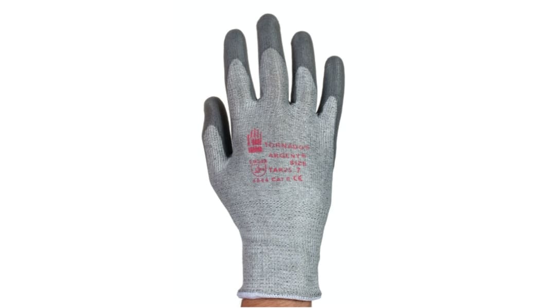 Tornado Argent Schneidfeste Handschuhe Größe 8 Schneidfest Garn Grau 1Paar