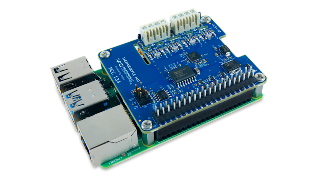Digilent MCC 134 Thermoelementmessung DAQ HAT für Raspberry Pi