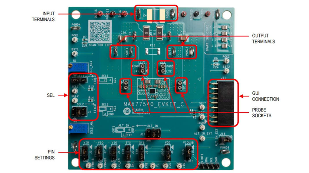 Maxim Integrated MAX77540EVKIT# Development Kit, Evaluation Kit Abwärtswandler
