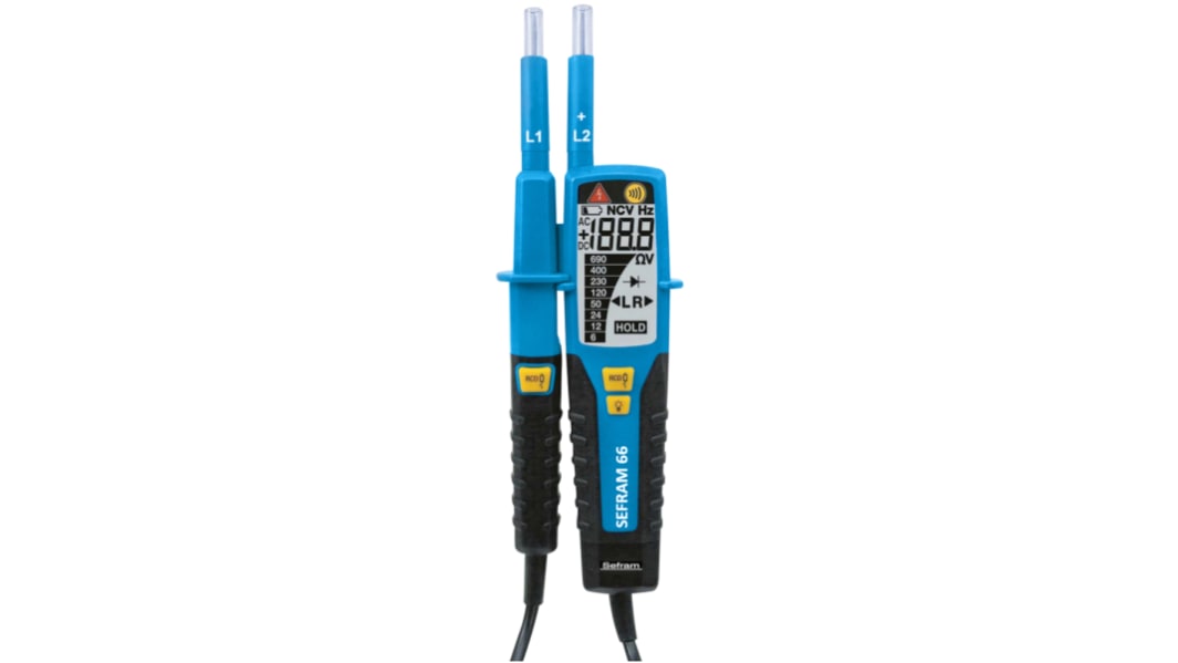 Sefram SEFRAM66, LCD Voltage tester, 1500V dc, Continuity Check, CAT III 1000V