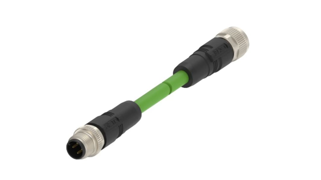 Cable Ethernet Cat5e TE Connectivity de color Verde, long. 1.5m, funda de Poliuretano (PUR)