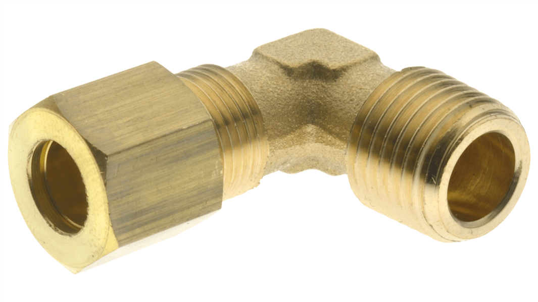 RS PRO Threaded Fitting, Elbow Compression Adapter, Female Metric M14 to Male BSPT 1/8in