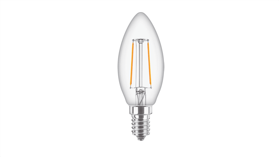 Philips CorePro E14 GLS LED Candle Bulb 2 W(25W), 2700K, Warm White, B35 shape