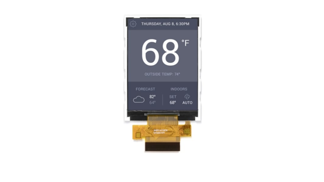 Display LCD TFT IPS TFT táctil capacitivo Displaytech DT028 de 2.8plg, 240 x 320pixels, QVGA, alim. 2,8 V, interfaz