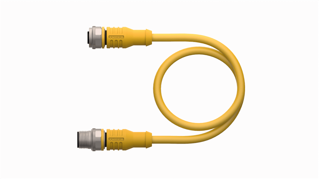 Câble d'actionneur Turck 8 conducteurs , M12 Femelle vers M12 Mâle, 2m