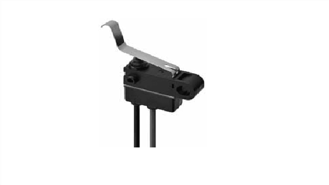 Omron Subminiatur-Mikroschalter Rollenhebel simuliert-Betätiger Drahtanschluss, 0,1 A bei 125 V dc VA, SPST IP 67