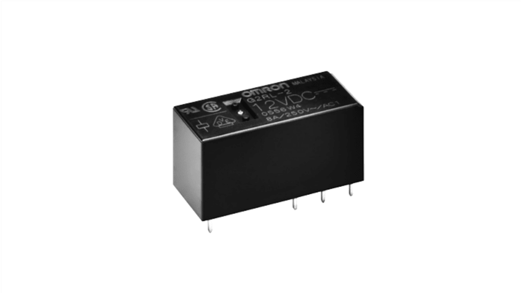 Omron PCB Mount Non-Latching Relay, 24V dc Coil, 8A Switching Current, DPDT