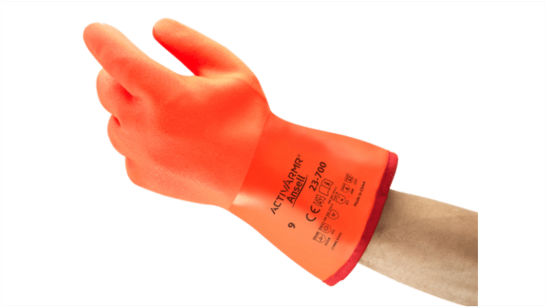 Ansell ActivArmr Arbeitshandschuhe Größe 9 Chemikalienbeständig, Wasserdicht Baumwolle Orange 1Paar
