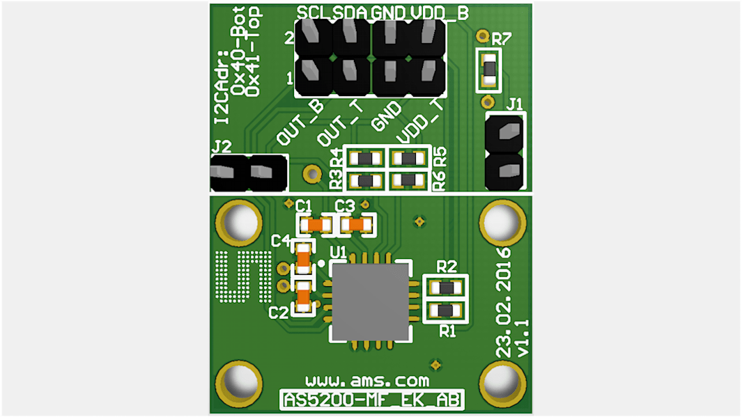 ams OSRAM AS5200L-MF_EK_AB Position Sensor Adapter Board for AS5200L AS5200L