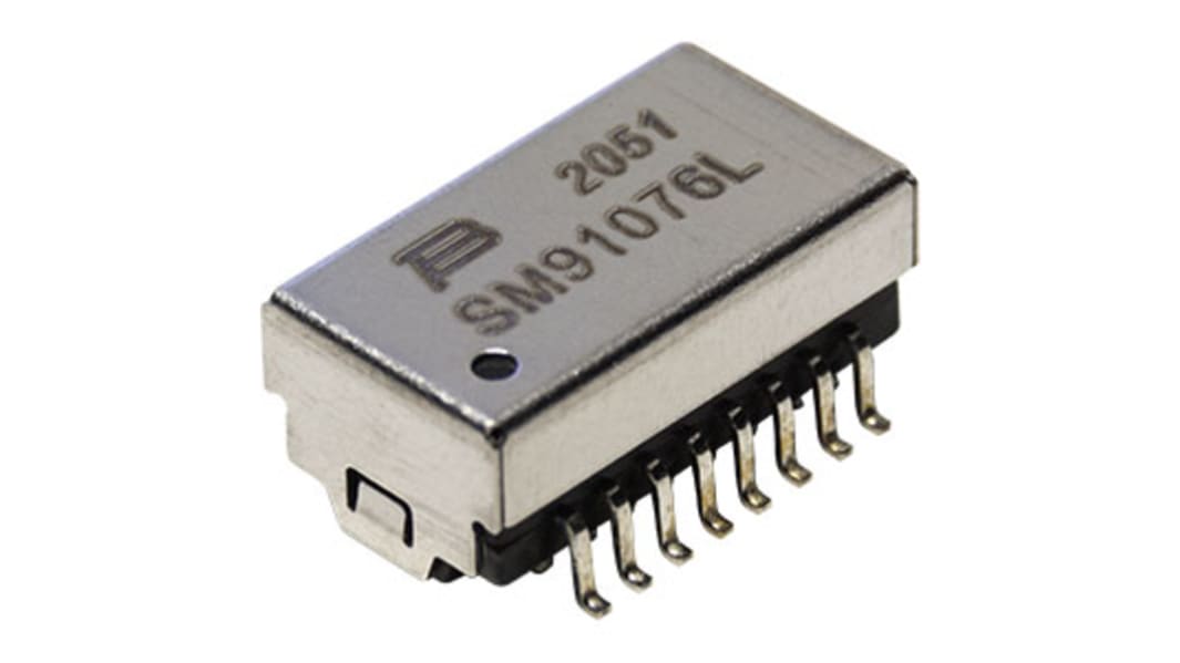 Trasformatore Lan Ethernet Bourns, perdita inserzione -1.4dB, 1 porte, 13.30 x 7.40mm, SMD