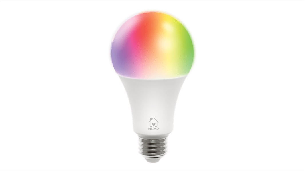 Lampadina smart Deltaco con base E14, 5 W, col. Bianco freddo, RGB, Bianco caldo