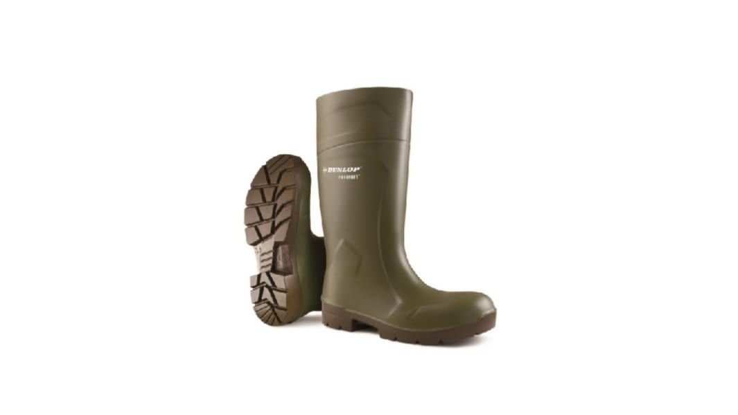 Scarponcini antinfortunistici S4 Dunlop da  Unisex tg. 41, col. Verde , resistenti all'acqua, con puntale di sicurezza
