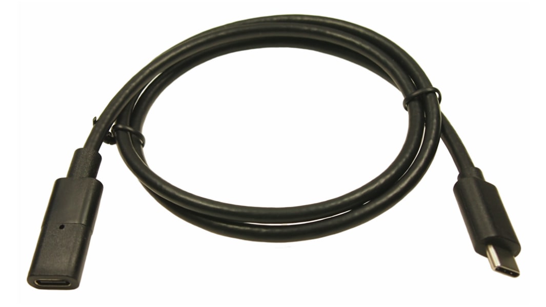 RS PRO USB 3.1, Male USB C to Female USB C, 750mm