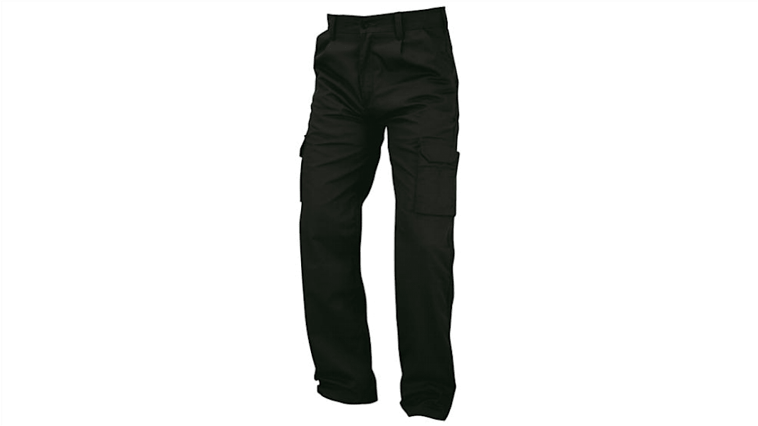Pantalones de trabajo para Unisex, cintura 32plg, pierna 32plg, Negro, Resistente, 35 % algodón, 65 % poliéster Condor