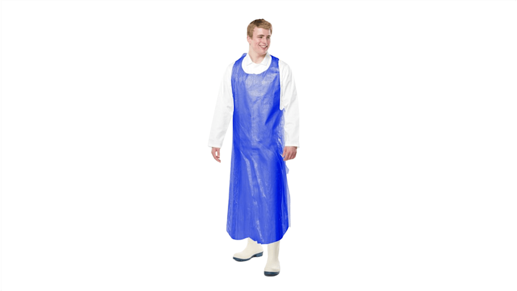 Reldeen Einweg-Schürze, 69cm Hüftumfang, 1.48m L., Polyethylen, Flüssigkeitsbeständig, Rot Unisex
