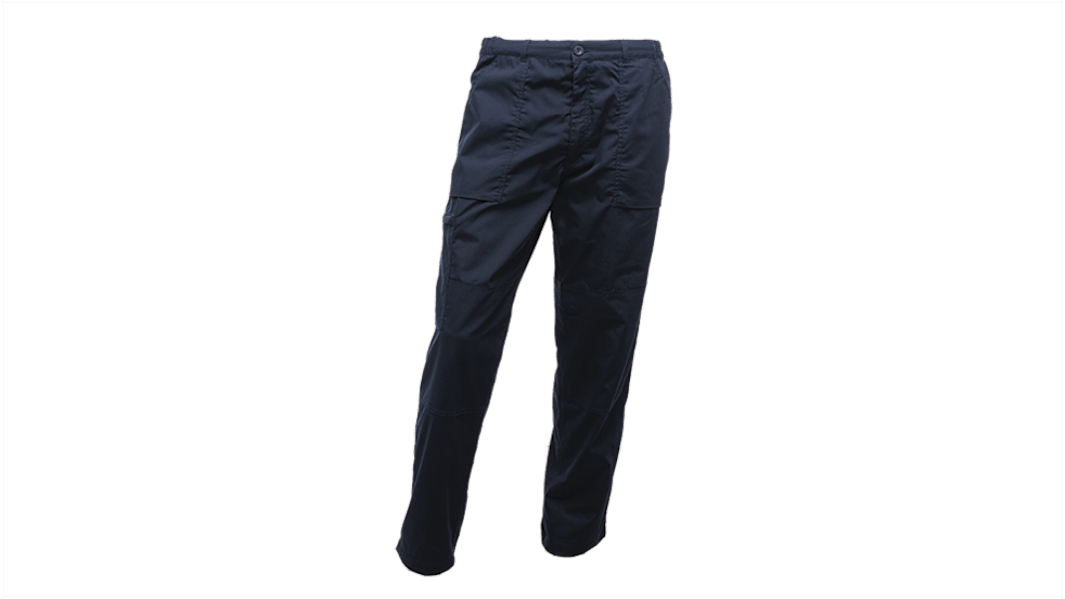 Pantalones de trabajo para Hombre, cintura 42plg, pierna 29plg, Azul marino, Hidrófugo, Polialgodón Men's Lined Action