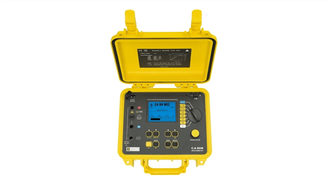 Chauvin Arnoux CA 6549 Insulation Resistance Tester, 40V Min, 5100V Max, 10000GΩ Max